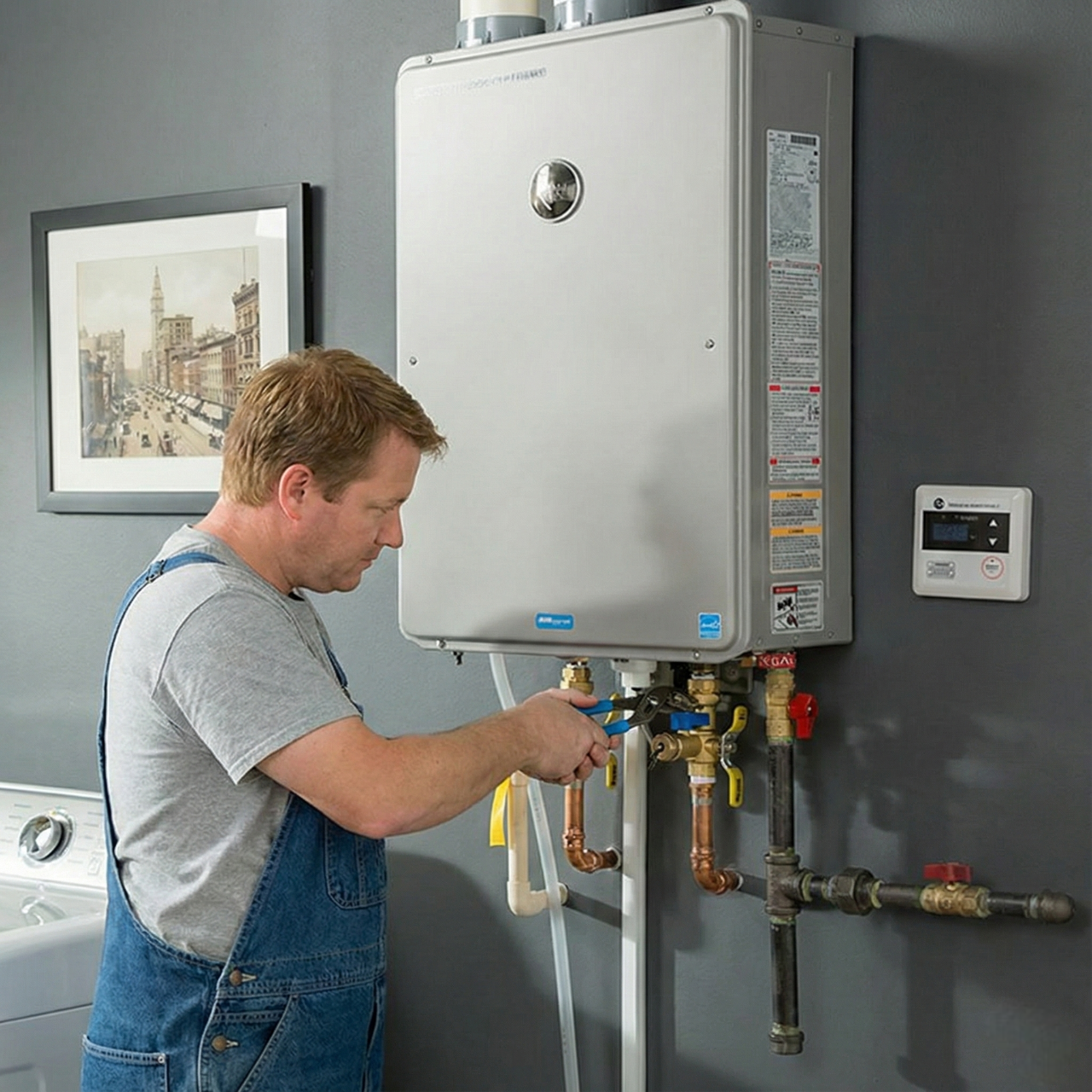Professional plumber working in Sherman TX